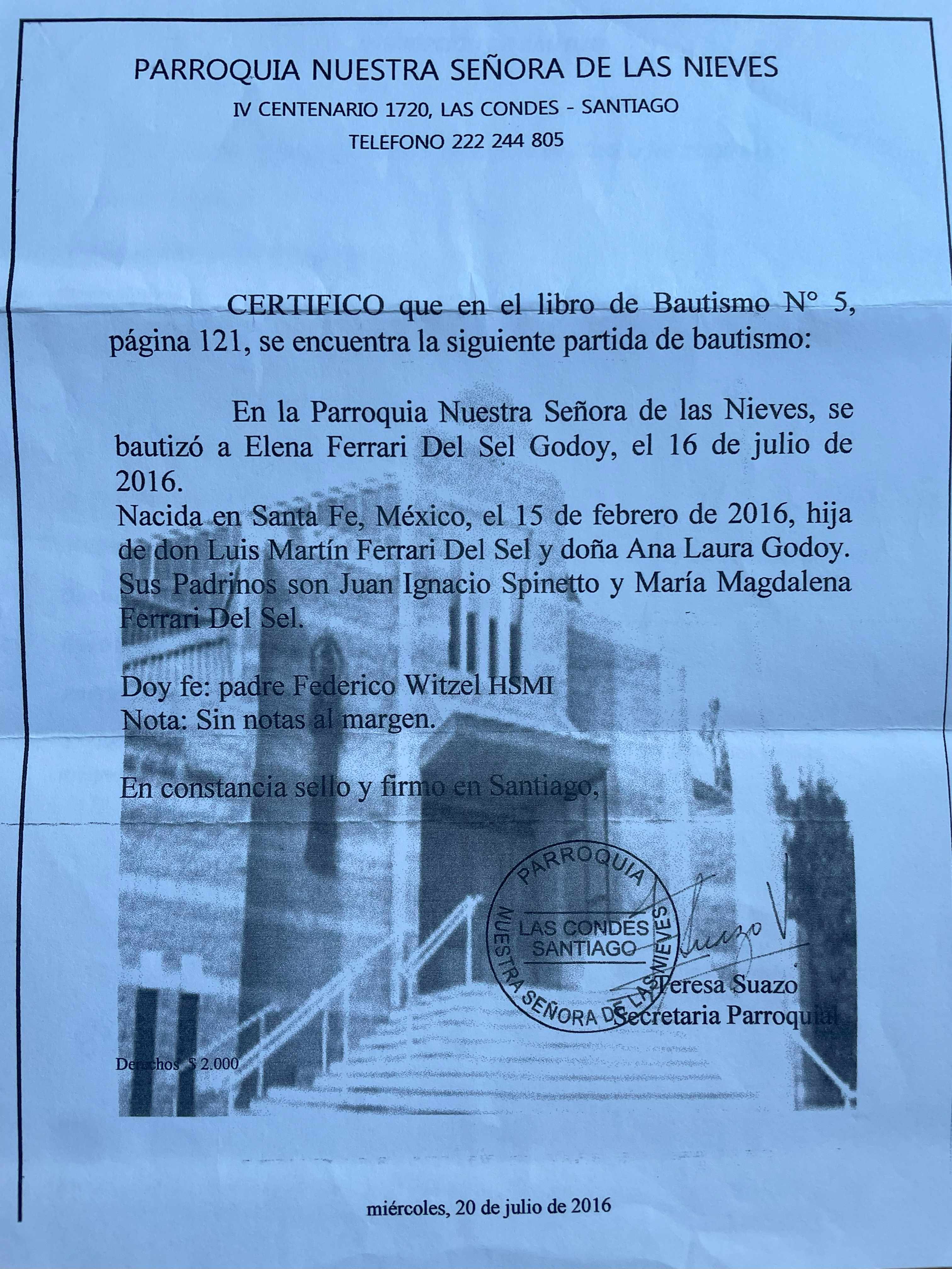Acta de bautismo