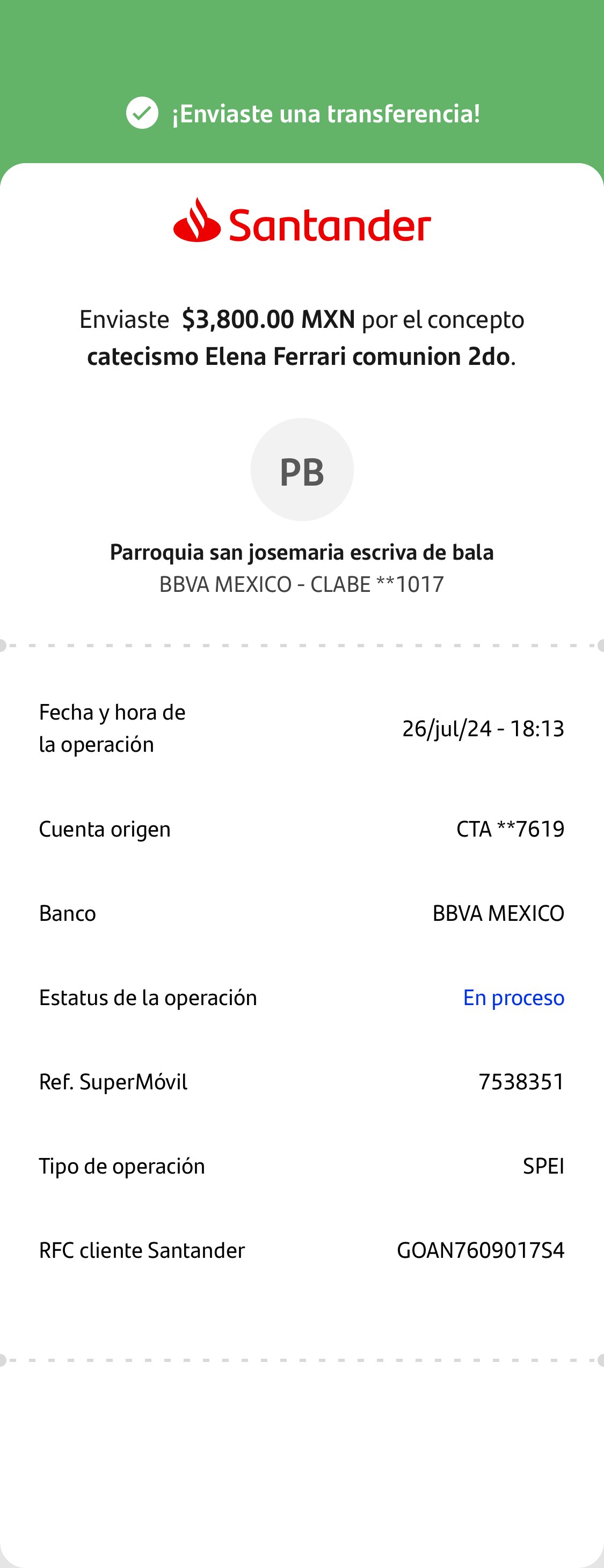 Comprobante de pago