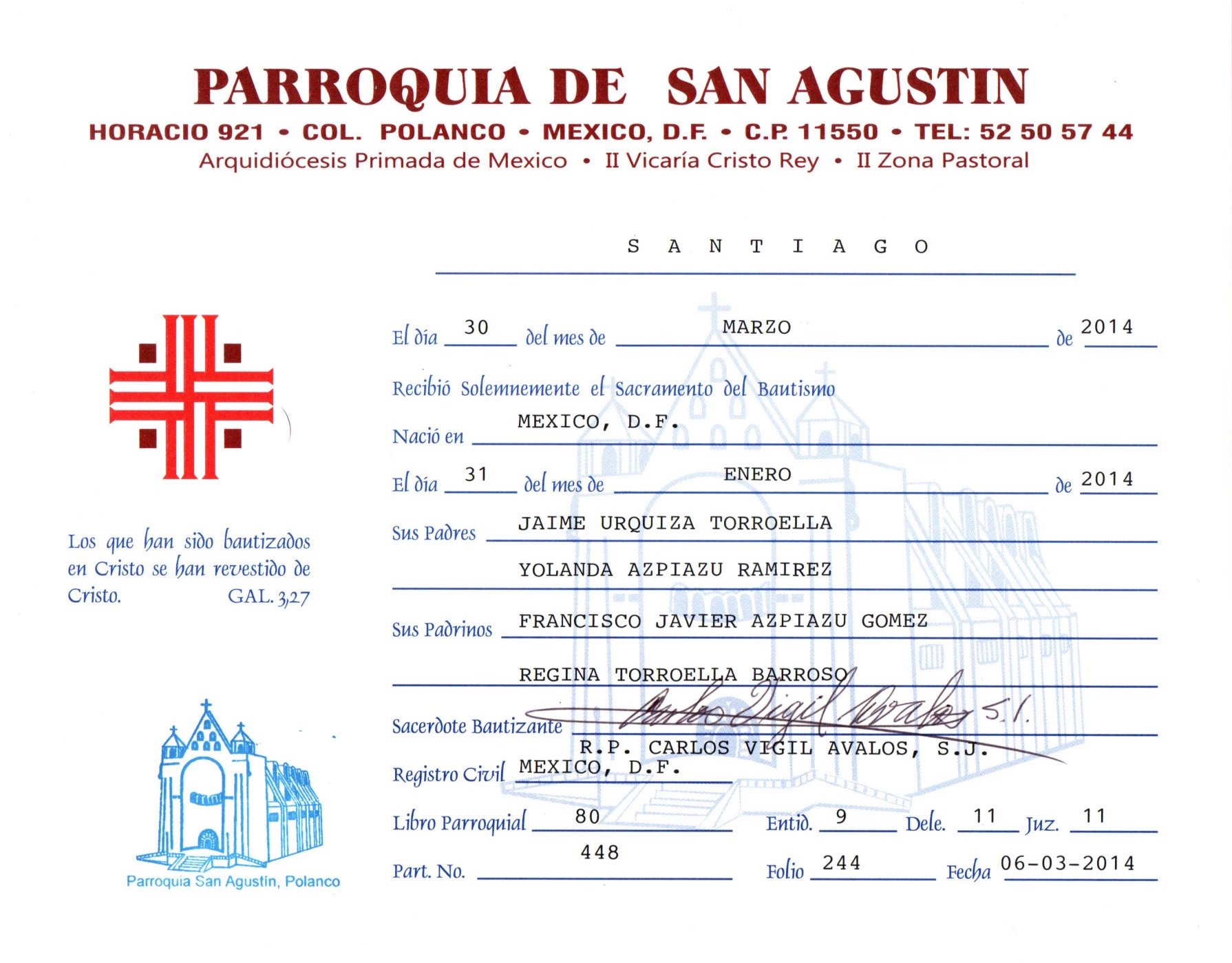 Acta de bautismo