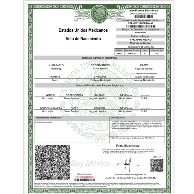 Acta de Nacimiento
