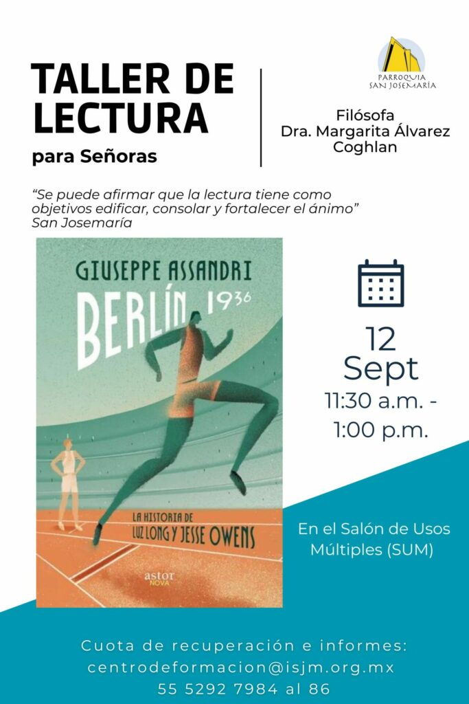 Taller de Lectura para señoras- Libro del mes de septiembre