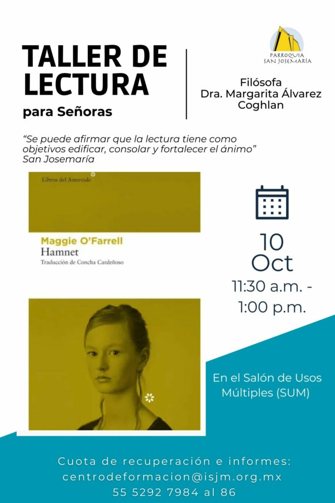 Taller de Lectura para señoras-Libro mes de octubre